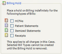 Case Information General Tab Patient Billing Hold