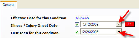 Case Information Condition Tab Dates