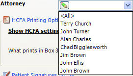 Case Information General Tab Attorney drop down