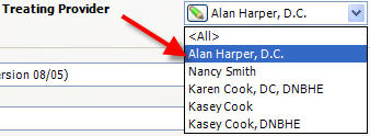 Case Information General Tab Treating Provider drop down