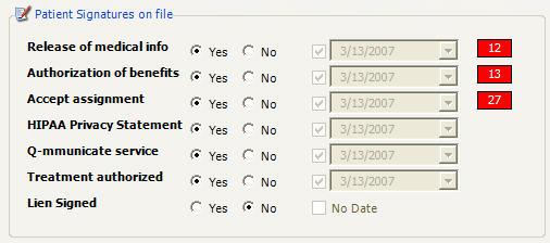 Case Information General Tab Patient Signature on File