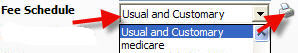 Case Information General Tab Fee Schedule drop down